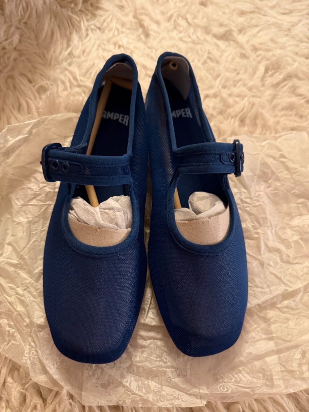 Camper - Casi Casi Myra Blue Textile Ballerinas - Size 38